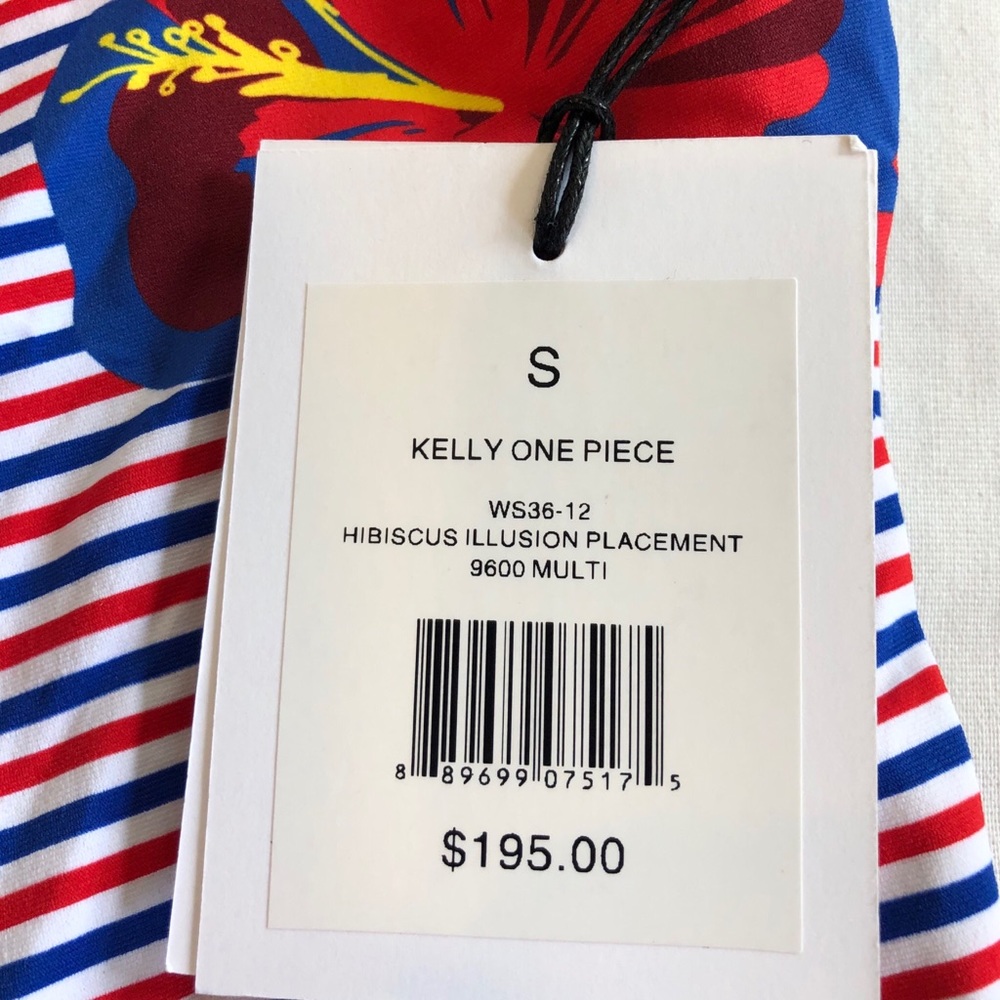Anthropologie Onia Kelly Hibiscus Stripe Swimsuit - Picture 5 of 6